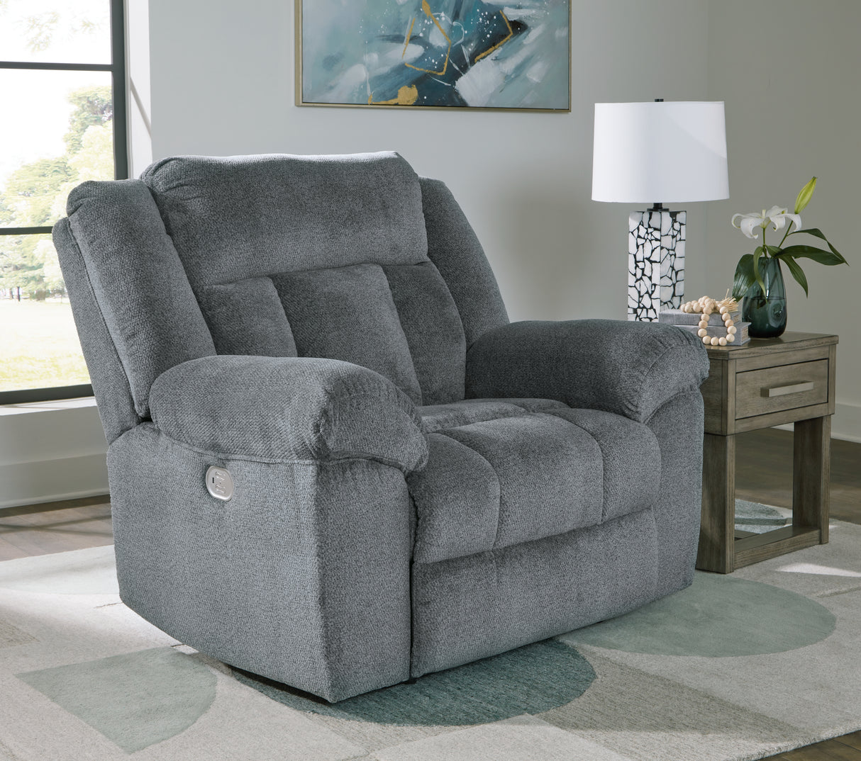 Furniture City Slidell - Ashley Furniture - Tip-Off Living Room - PWR Recliner/ADJ Headrest / Slate - 6930482