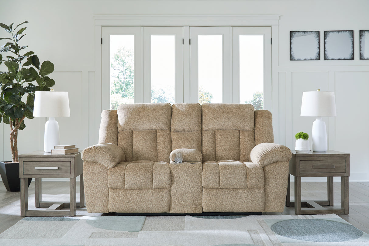 Furniture City Slidell - Ashley Furniture - Tip-Off Living Room - PWR REC Loveseat/CON/ADJ HDRST / Wheat - 6930518