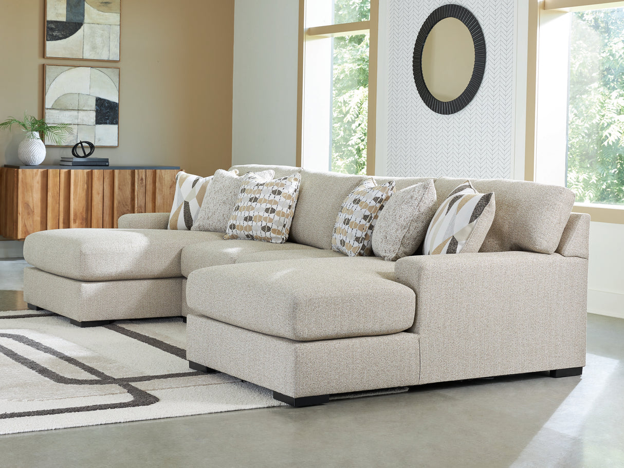 Furniture City Slidell - Ashley Furniture - Laurelgrove Sectional - RAF 3-Piece Double Chaise Sectional / Pebble - 75105S7