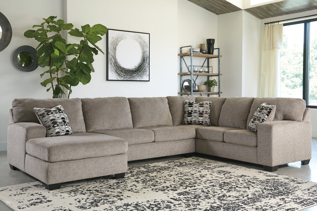 Furniture City Slidell - Ashley Furniture - Ballinasloe Sectional - RAF 3-Piece Sectional with Chaise / Platinum - 80702S1