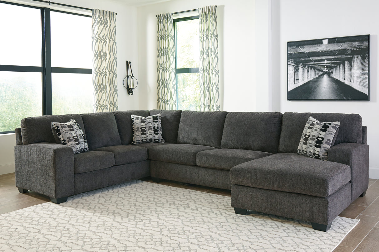 Furniture City Slidell - Ashley Furniture - Ballinasloe Sectional - RAF 3-Piece Sectional with Chaise / Smoke - 80703S1
