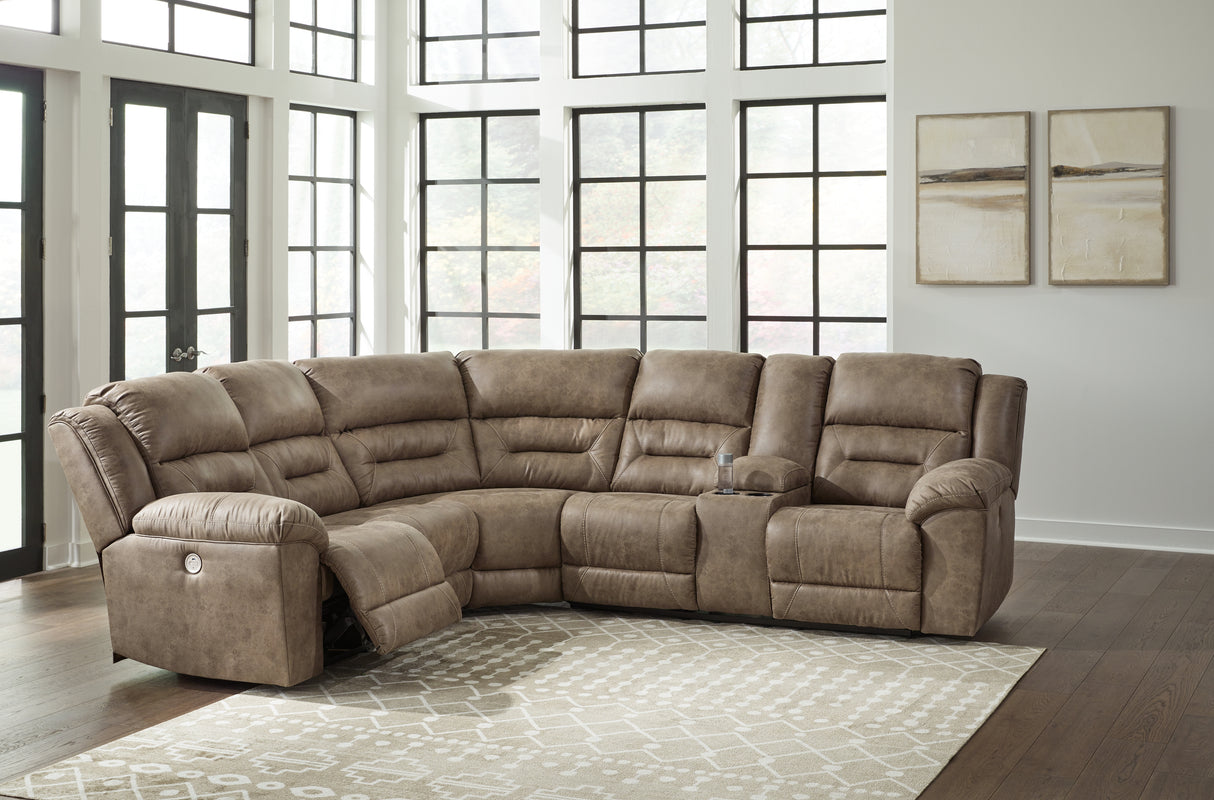 Furniture City Slidell - Ashley Furniture - Ravenel Sectional - 3-Piece Power Reclining Sectional / Fossil - 83106S2
