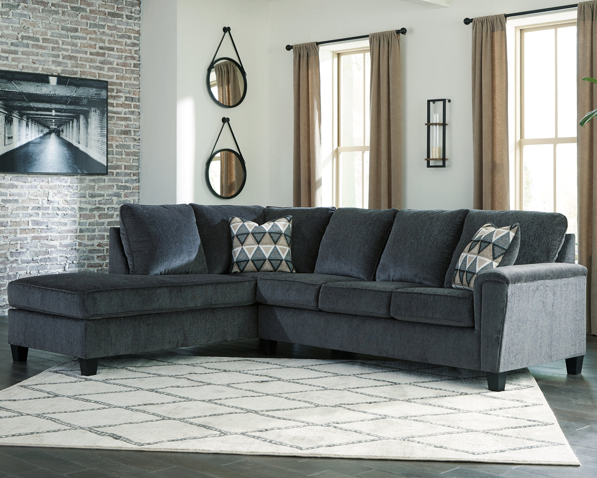 Furniture City Slidell - Ashley Furniture - Abinger Sectional - RAF 2-Piece Sectional with Chaise / Smoke - 83905S1