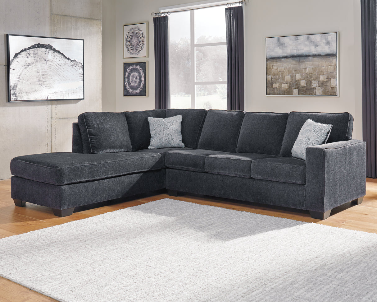 Furniture City Slidell - Ashley Furniture - Altari Sectional - 2-Piece Sleeper Sectional with Chaise / Alloy - 87214S3