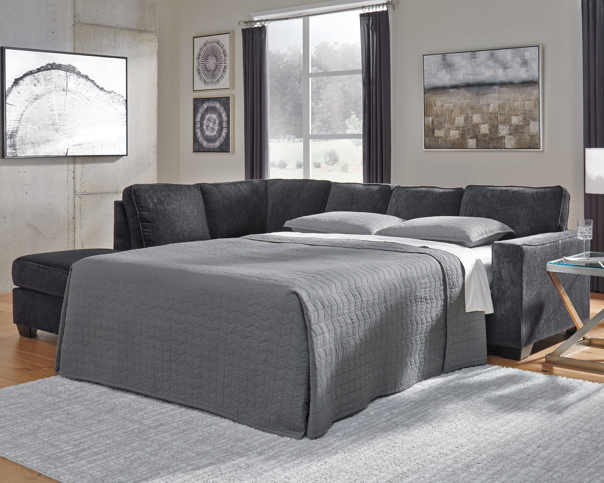 Furniture City Slidell - Ashley Furniture - Altari Sectional - RAF 2-Piece Sleeper Sectional with Chaise / Slate - 87213S4