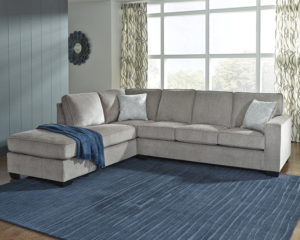 Furniture City Slidell - Ashley Furniture - Altari Sectional - RAF 2-Piece Sectional with Chaise / Alloy - 87214S1