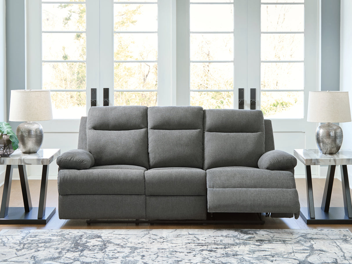 Furniture City Slidell - Ashley Furniture - Side-Swipe Living Room - REC Sofa w/Drop Down Table / Charcoal - PC9140689