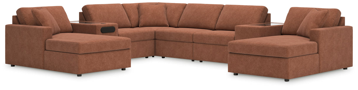 Furniture City Slidell - Ashley Furniture - Modmax Sectional - RAF 8-Piece Sectional with Chaise / Spice - 92102S31