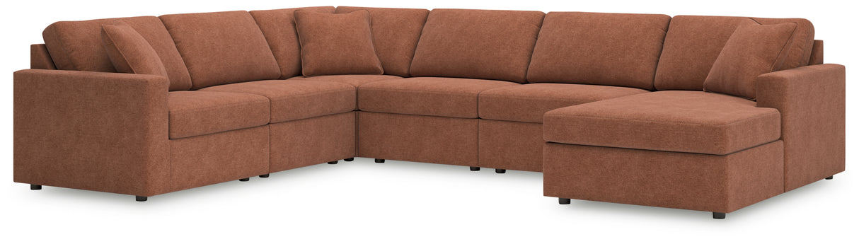 Furniture City Slidell - Ashley Furniture - Modmax Sectional - RAF 6-Piece Sectional with Chaise / Spice - 92102S46