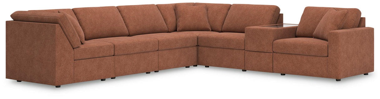 Furniture City Slidell - Ashley Furniture - Modmax Sectional - RAF 7-Piece Sectional / Spice - 92102S33
