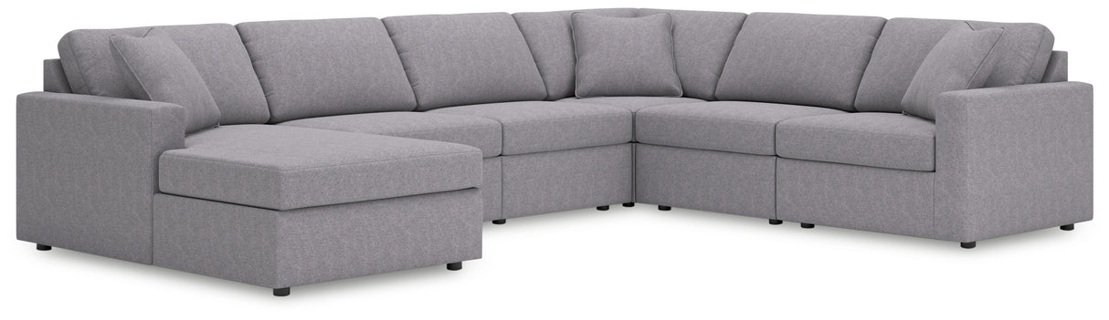 Furniture City Slidell - Ashley Furniture - Modmax Sectional - RAF 6-Piece Sectional / Granite - 92104S45