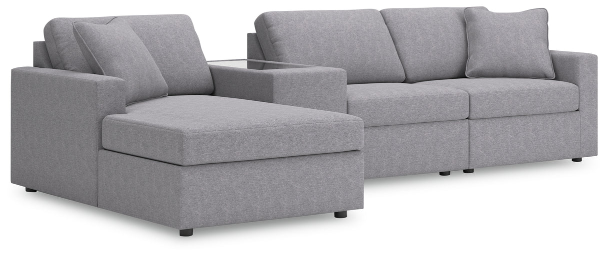 Furniture City Slidell - Ashley Furniture - Modmax Sectional - RAF 4-Piece Sectional with Chaise / Granite - 92104S41