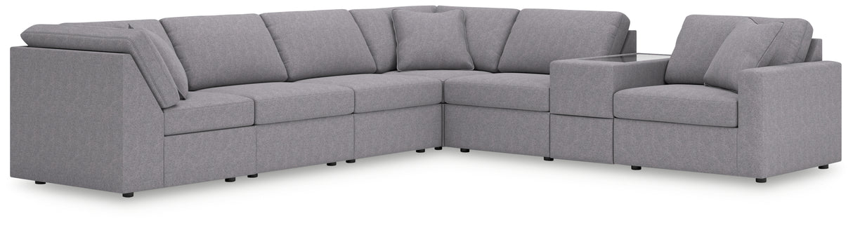 Furniture City Slidell - Ashley Furniture - Modmax Sectional - 7-Piece Sectional with Storage Console / Granite - 92104S32