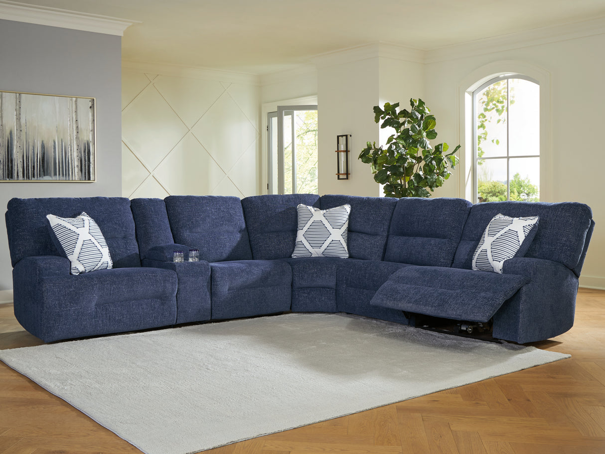 Furniture City Slidell - Ashley Furniture - Acklen Place Sectional - 6-Piece Power Reclining Sectional / Navy - 93607S15