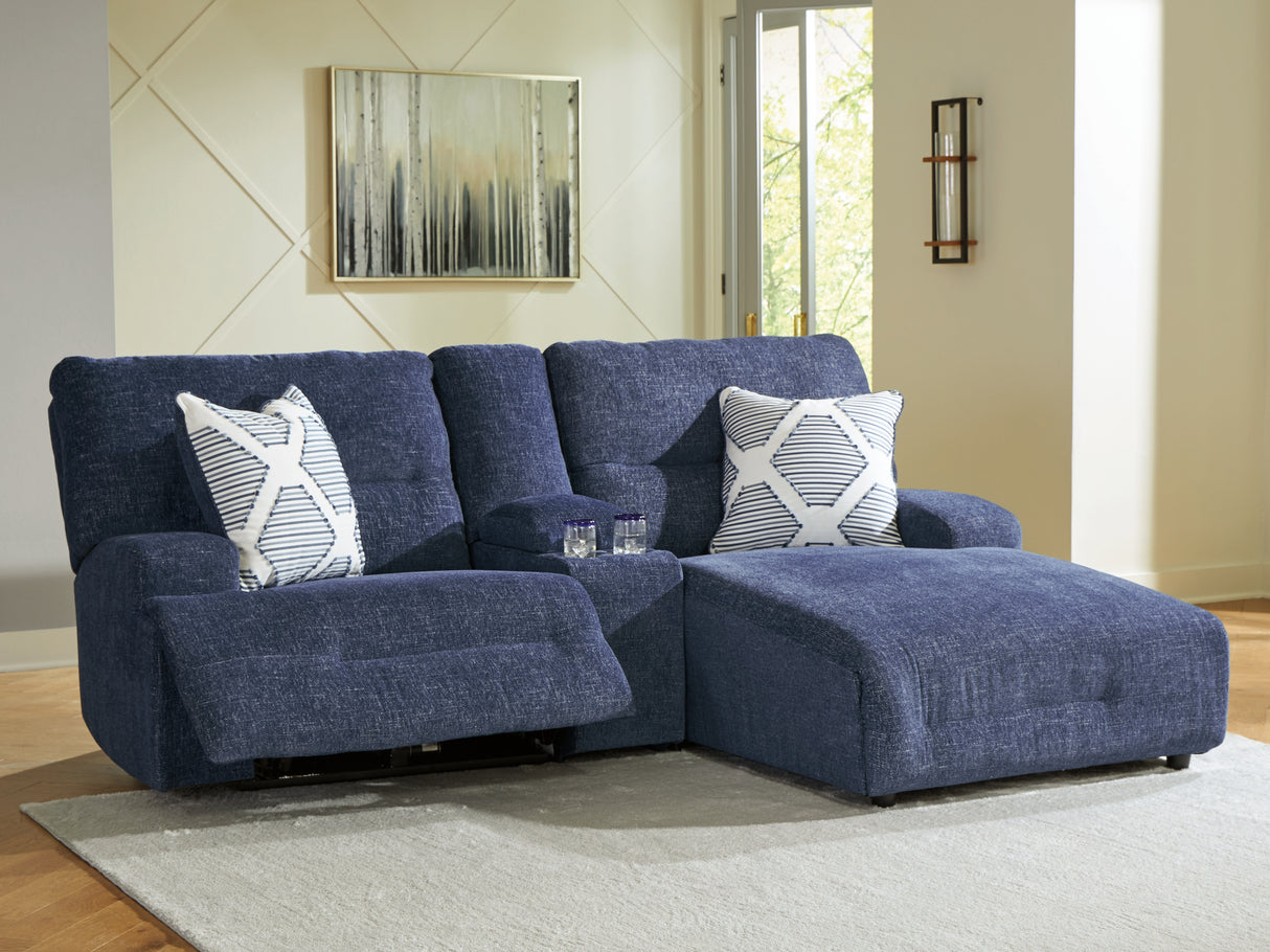 Furniture City Slidell - Ashley Furniture - Acklen Place Sectional - 2-Piece Power Reclining Sectional / Navy - 93607S16