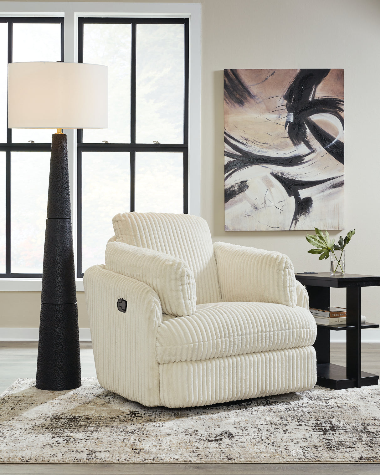 Furniture City Slidell - Ashley Furniture - Tie-Breaker Living Room - Swivel Glider Recliner / Ivory - 9490261