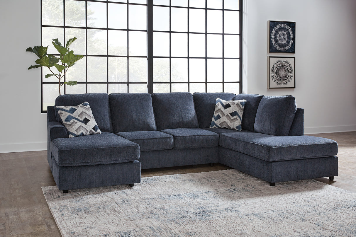 Furniture City Slidell - Ashley Furniture - Albar Place Sectional - RAF 2-Piece Sectional / Cobalt - 95302S2