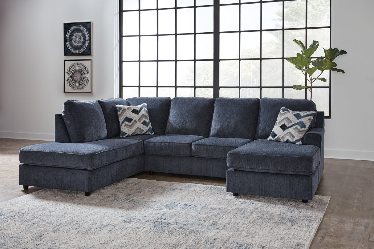 Furniture City Slidell - Ashley Furniture - Albar Place Sectional - RAF 2-Piece Sectional / Cobalt - 95302S2
