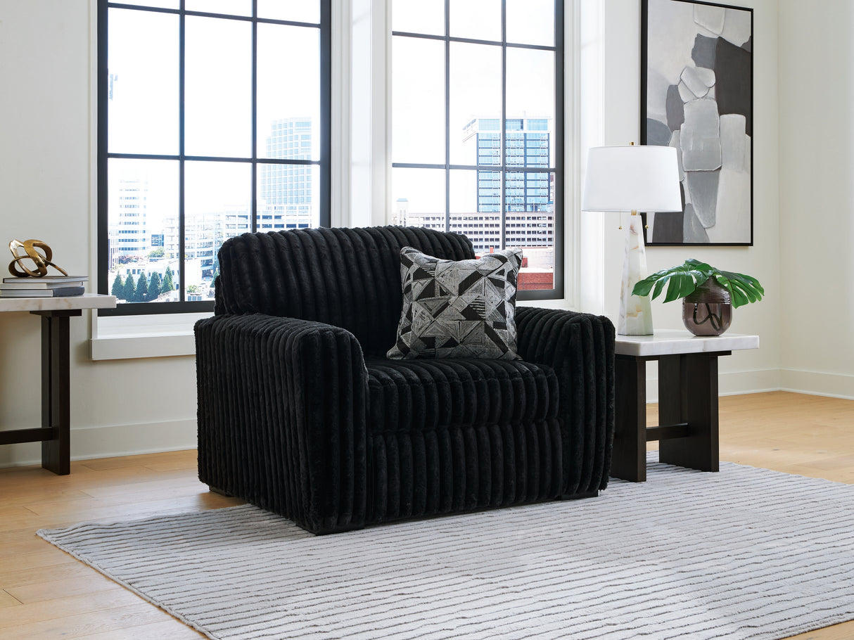 Furniture City Slidell - Ashley Furniture - Midnight-Madness Living Room - Chair and a Half / Onyx - 9810323
