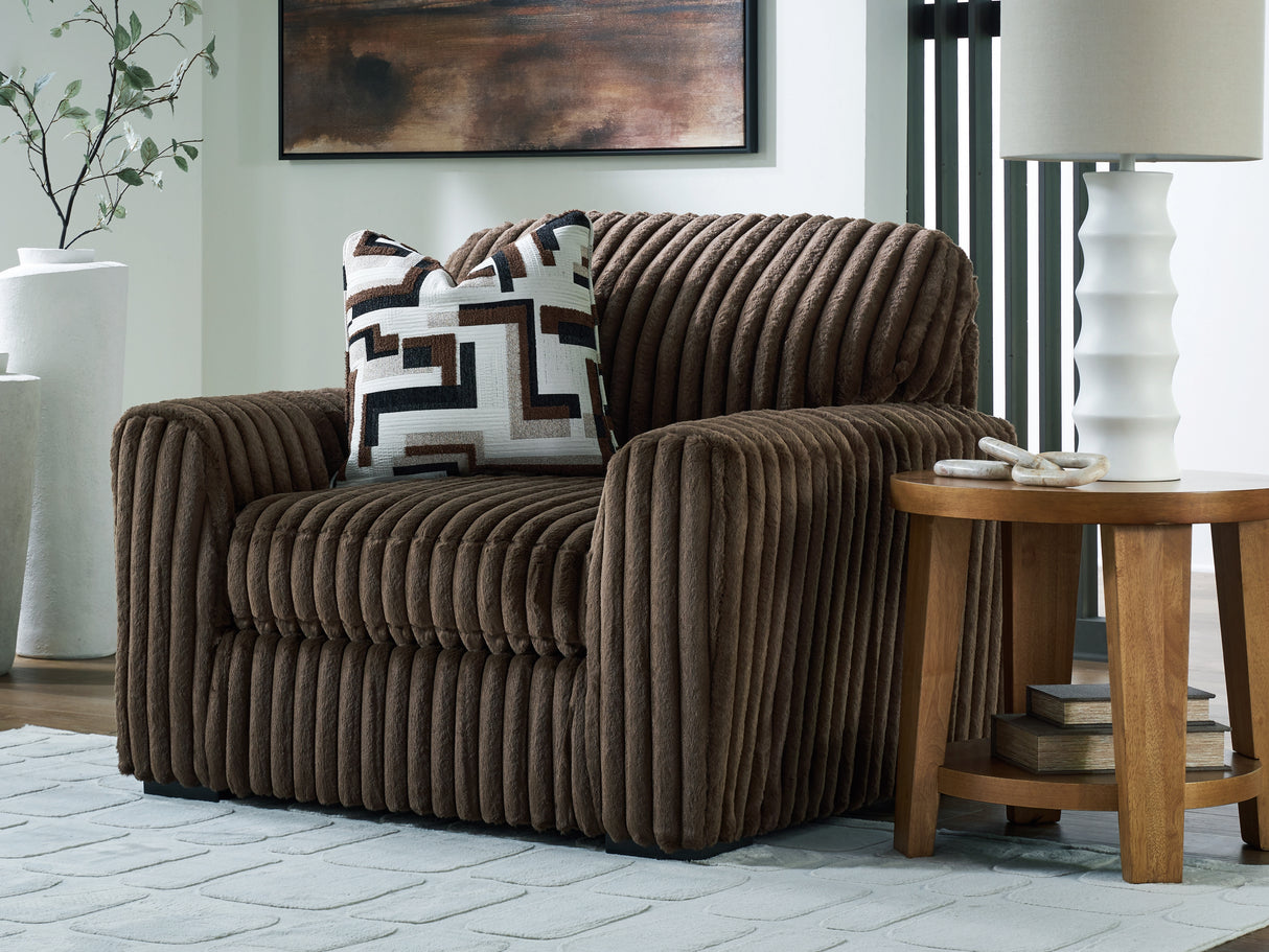 Furniture City Slidell - Ashley Furniture - Midnight-Madness Living Room - Chair and a Half / Chocolate - 9810423