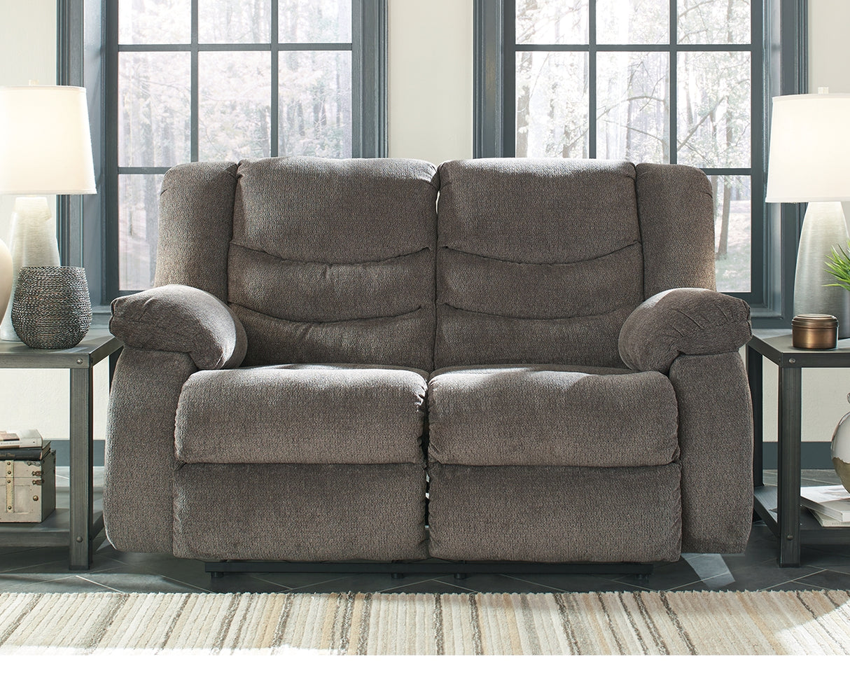Furniture City Slidell - Ashley Furniture - Tulen Living Room - Reclining Loveseat / Gray - 9860686