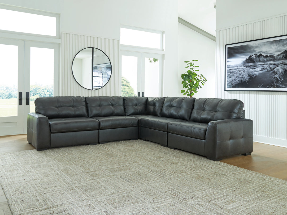 Furniture City Slidell - Ashley Furniture - Brindley Pier Sectional - RAF 5-Piece Sectional / Fog - 99503S3