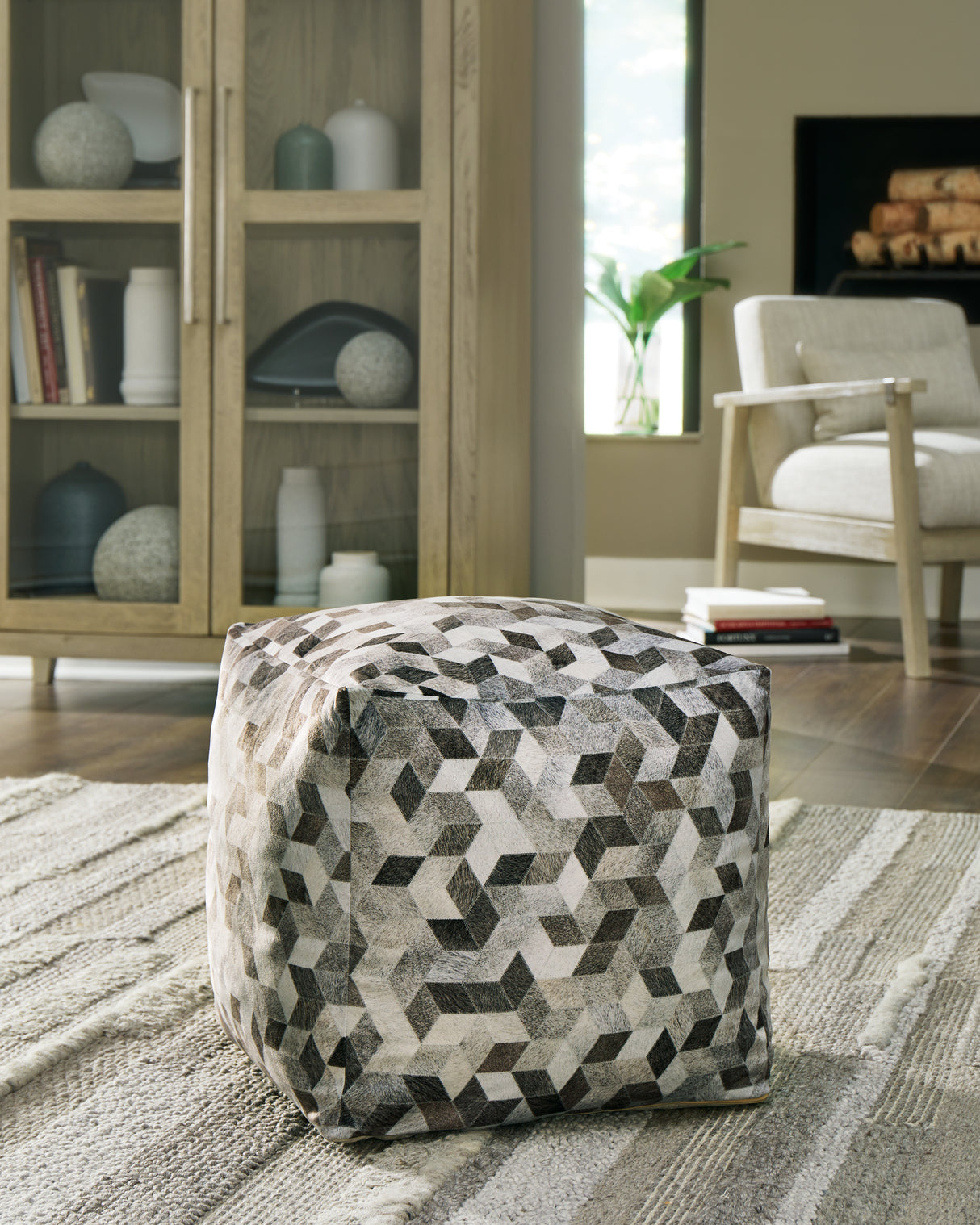 Furniture City Slidell - Ashley Furniture - Albermarle Pouf - Pouf / Gray/Brown - A1000983