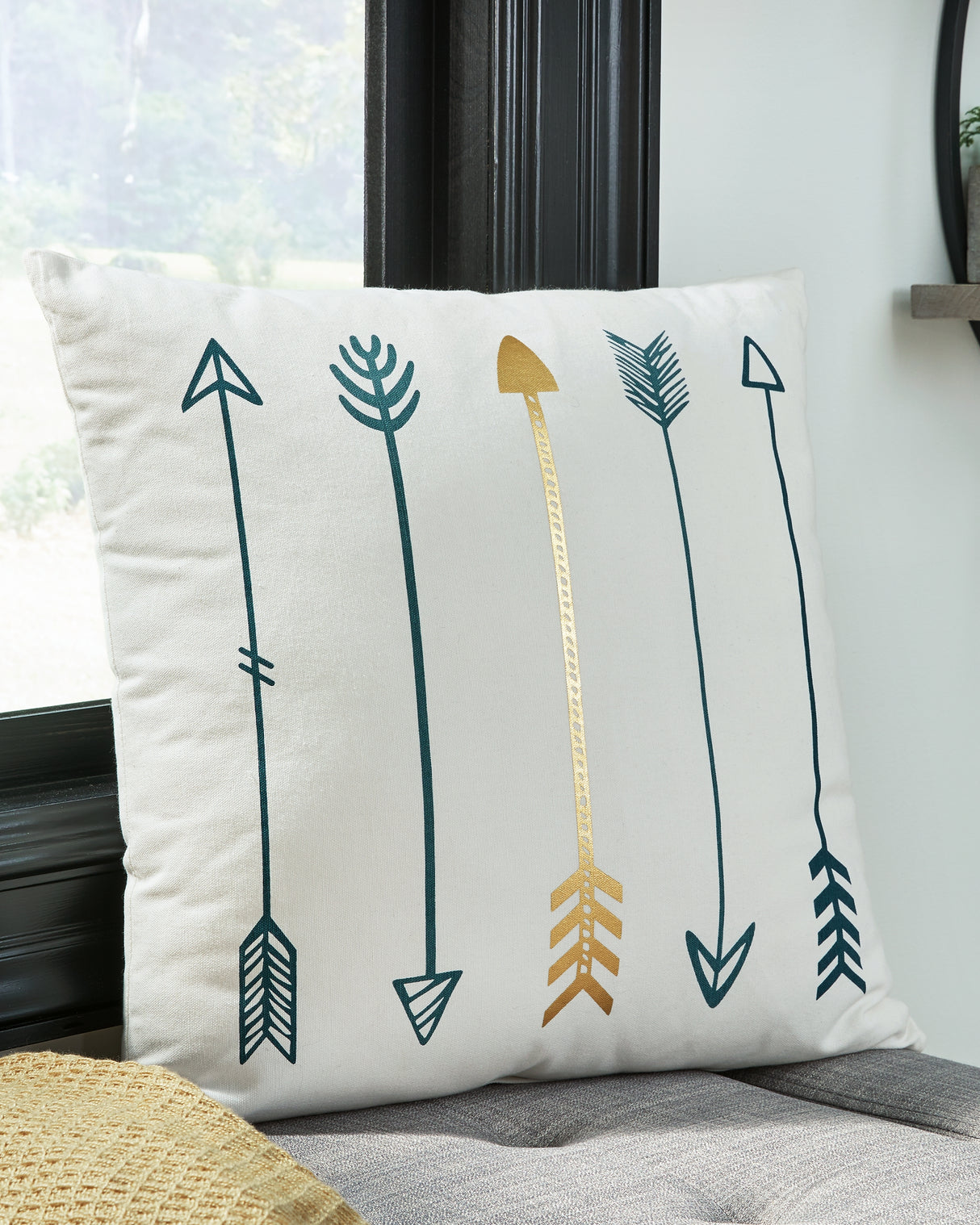Furniture City Slidell - Ashley Furniture - Gyldan Pillows - Pillow (4/CS) / White/Teal/Gold - A1000994