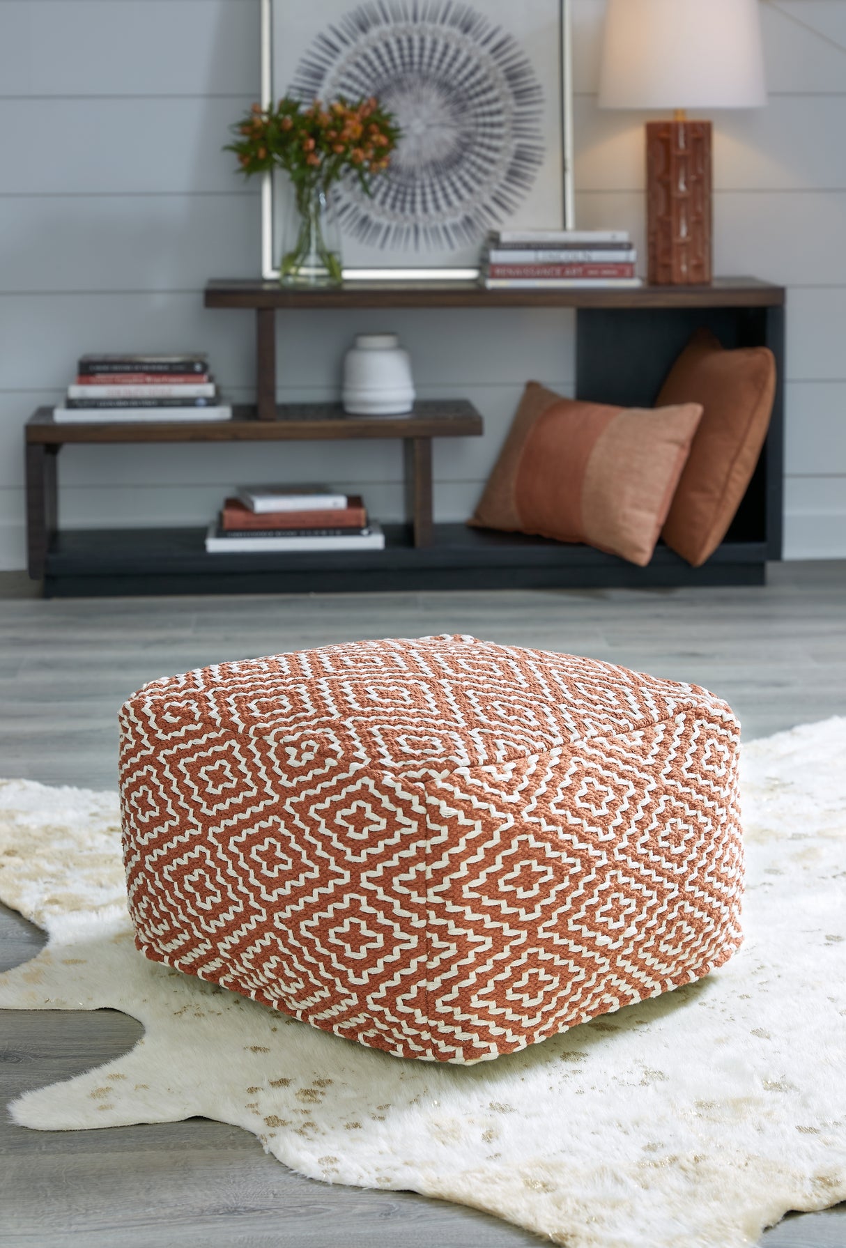 Furniture City Slidell - Ashley Furniture - Brynnsen Pouf - Pouf / Teal/Ivory - A1001055