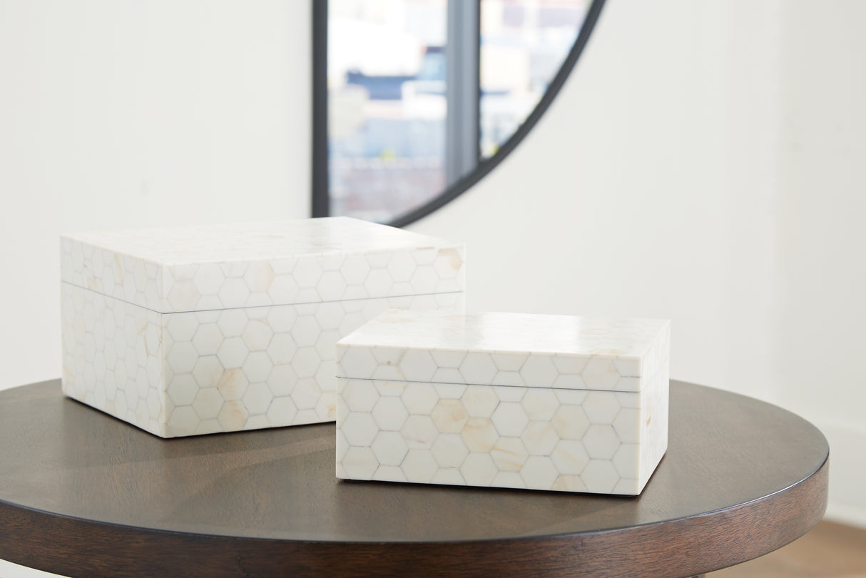 Furniture City Slidell - Ashley Furniture - Aldenburg Box (Set of 2) - Box Set (Set of 2) / Cream - A2000690