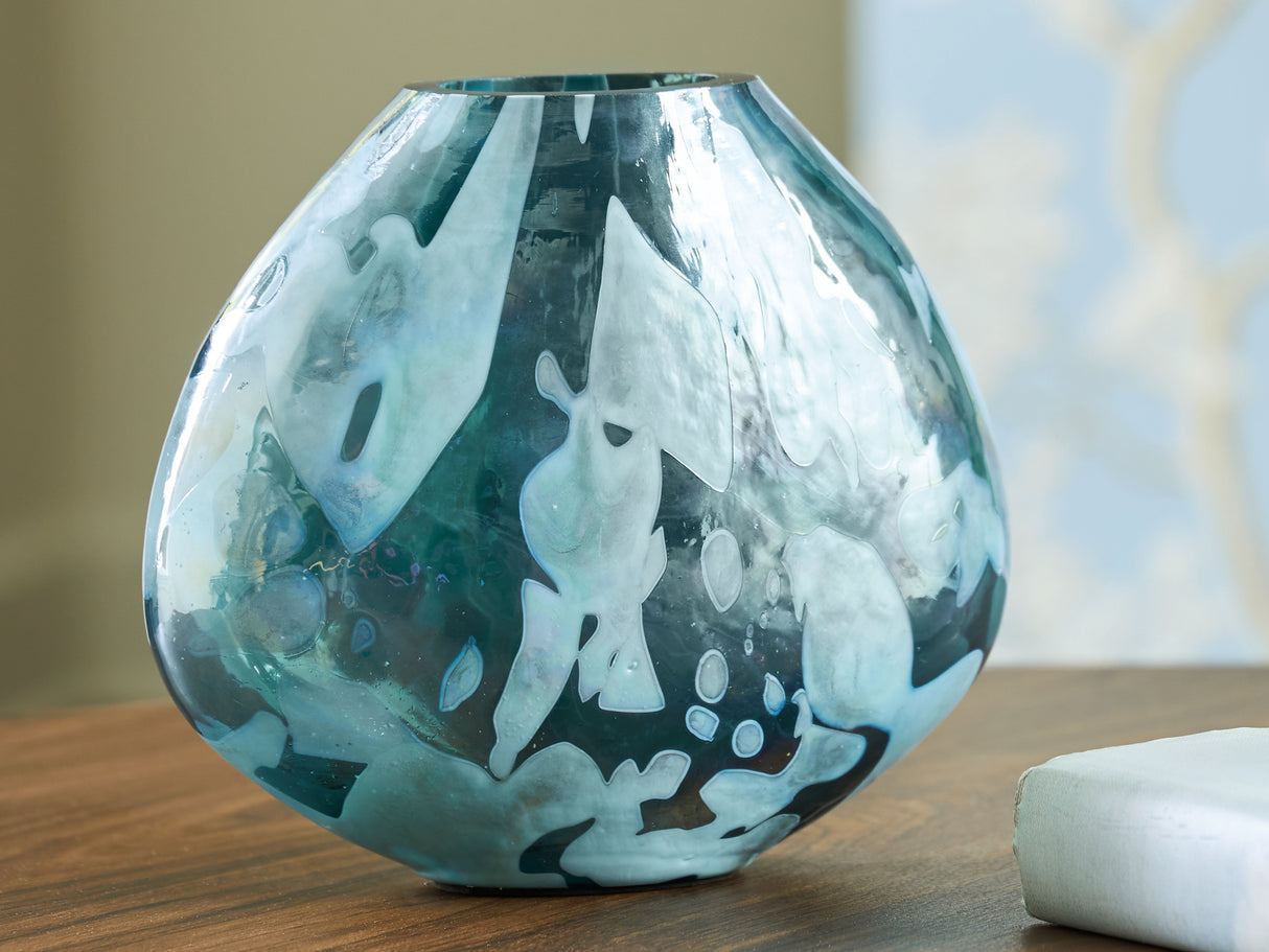 Furniture City Slidell - Ashley Furniture - Cartshaw Vase - Vase / Iridescent Teal - A2000738