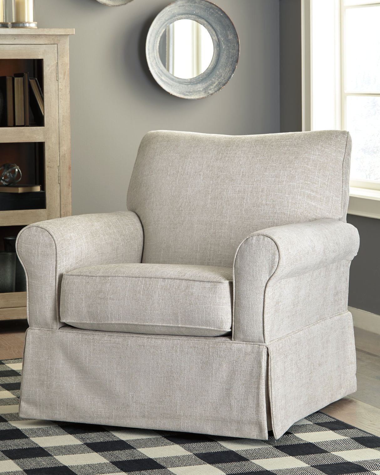 Furniture City Slidell - Ashley Furniture - Searcy Accent Chair - Swivel Glider Accent Chair / Quartz - A3000006