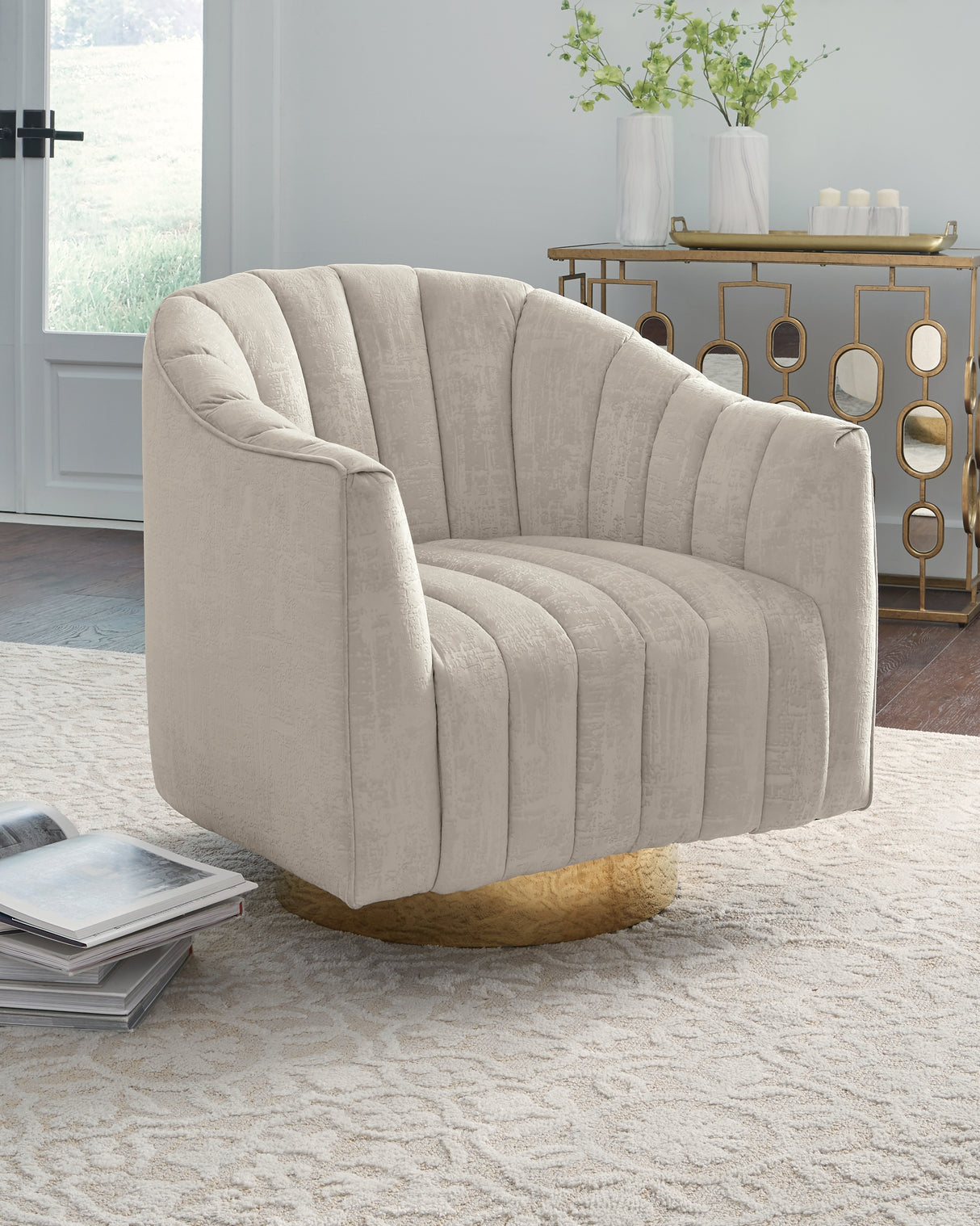 Furniture City Slidell - Ashley Furniture - Penzlin Accent Chair - Swivel Accent Chair / Pearl - A3000241