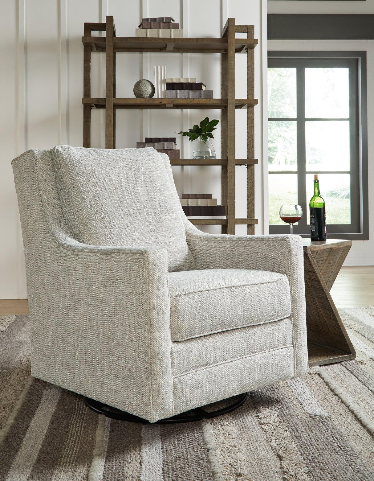 Furniture City Slidell - Ashley Furniture - Kambria Swivel Glider Accent Chair - Swivel Glider Accent Chair / Fog - A3000265