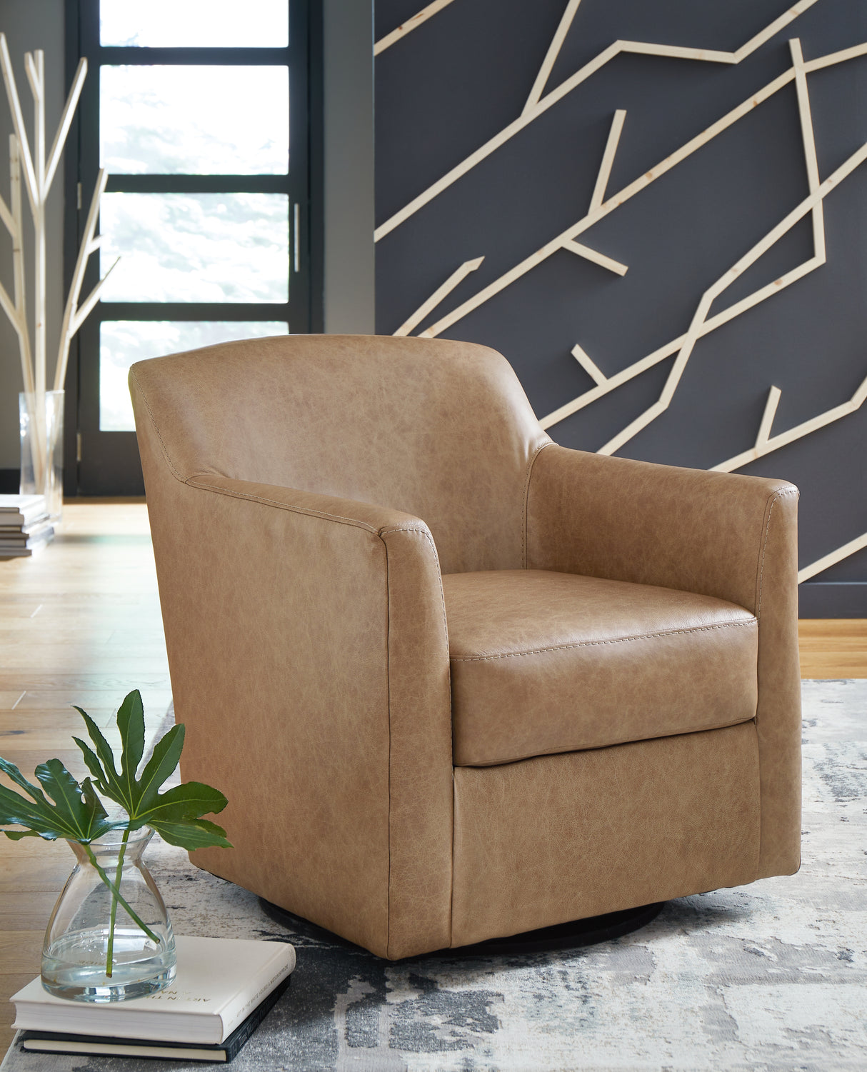 Furniture City Slidell - Ashley Furniture - Bradney Swivel Accent Chair - Swivel Accent Chair / Tumbleweed - A3000323