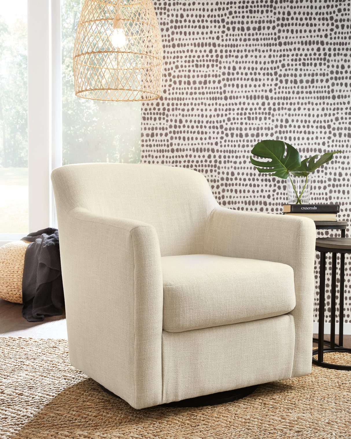 Furniture City Slidell - Ashley Furniture - Bradney Swivel Accent Chair - Swivel Accent Chair / Linen - A3000325