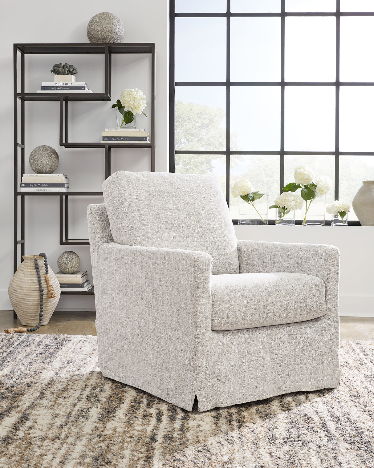 Furniture City Slidell - Ashley Furniture - Nenana Next-Gen Nuvella Swivel Glider Accent Chair - Swivel Glider Accent Chair / Stone - A3000644