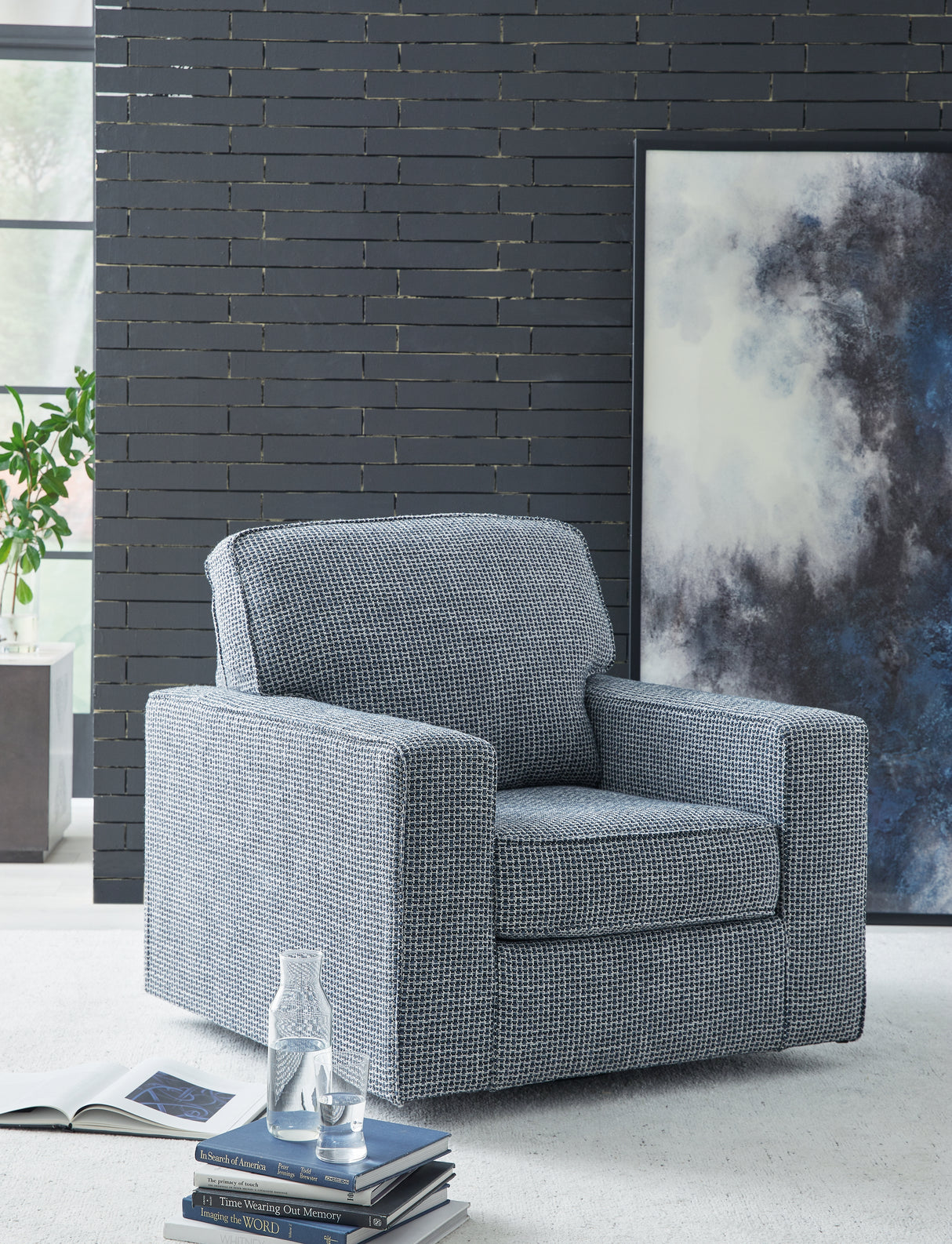 Furniture City Slidell - Ashley Furniture - Olwenburg Swivel Accent Chair - Swivel Accent Chair / Denim - A3000652