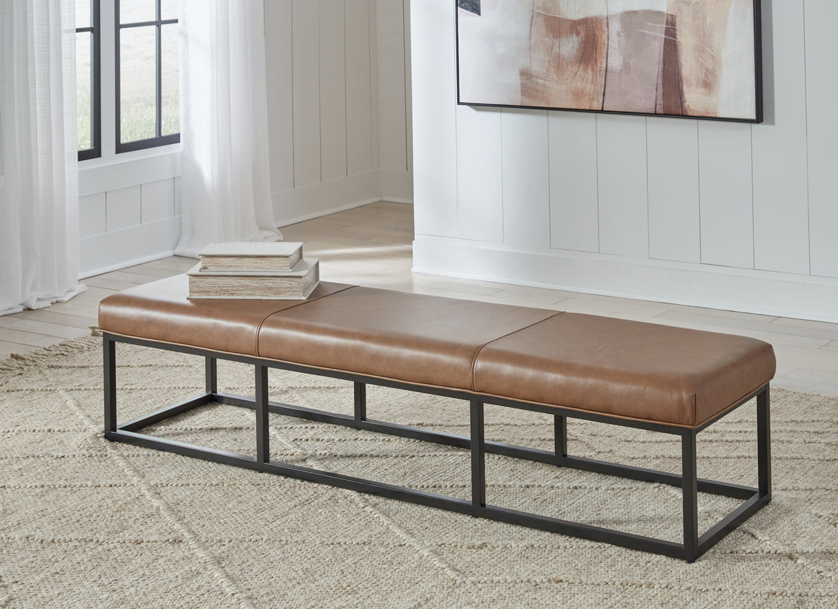 Furniture City Slidell - Ashley Furniture - Joston Accent Bench - Accent Bench / Caramel / 71"W x 19"D x 16"H - A3000693
