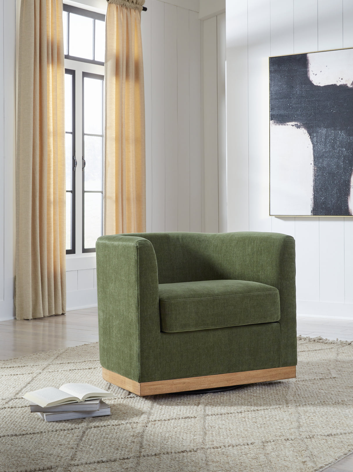 Furniture City Slidell - Ashley Furniture - Jersonlow Swivel Accent Chair - Swivel Accent Chair / Forest Green - A3000696