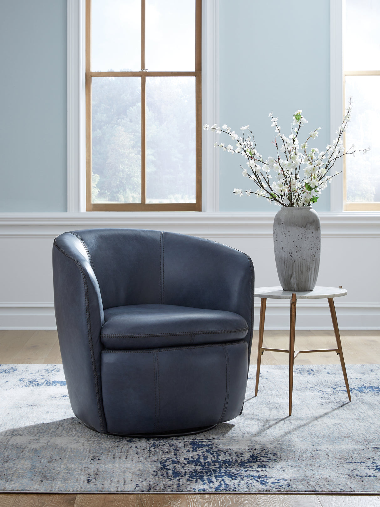 Furniture City Slidell - Ashley Furniture - Kierreys Swivel Accent Chair - Swivel Accent Chair / Ocean - A3000701