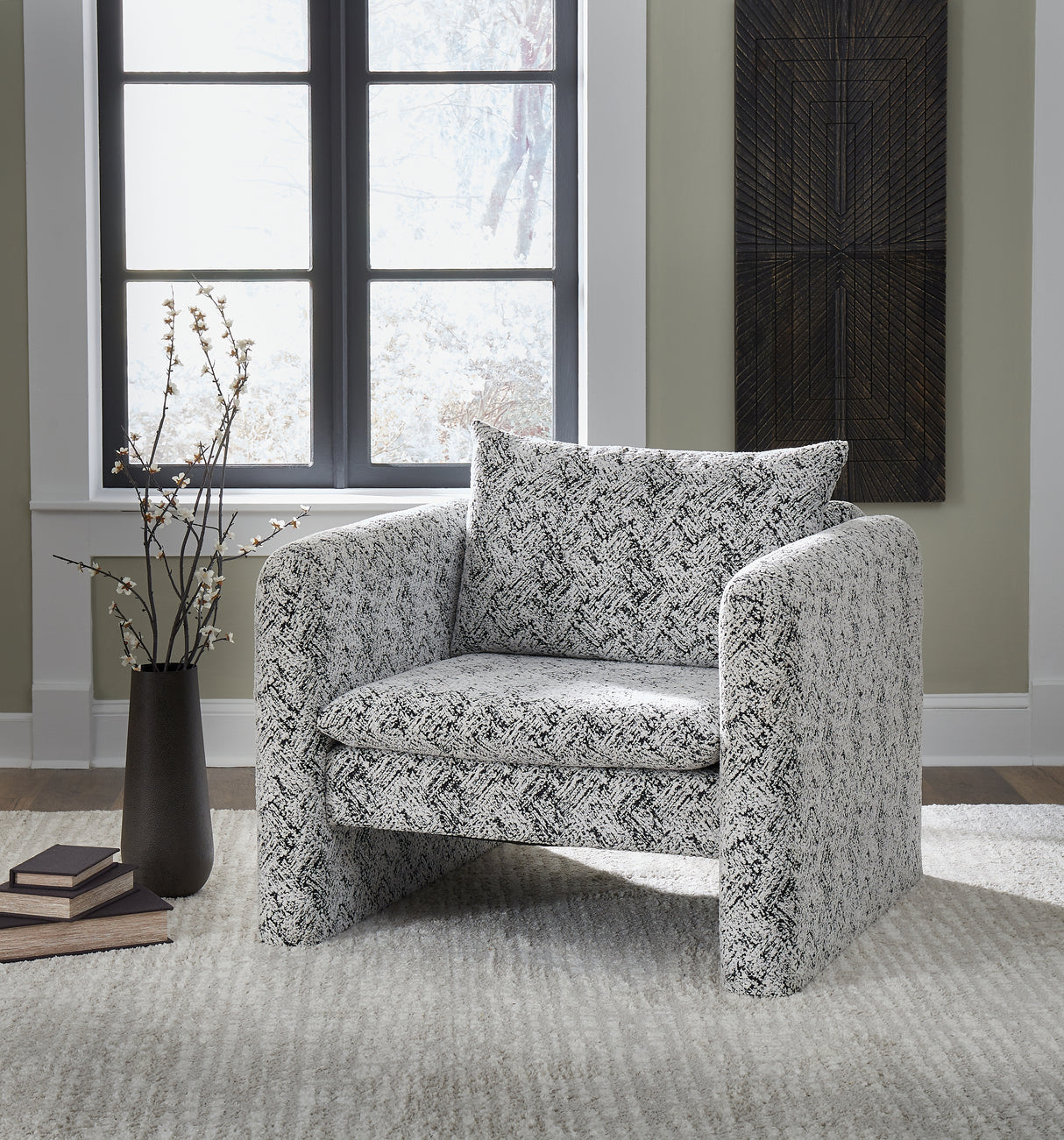 Furniture City Slidell - Ashley Furniture - Kenbell Accent Chair - Accent Chair / Black/White - A3000705