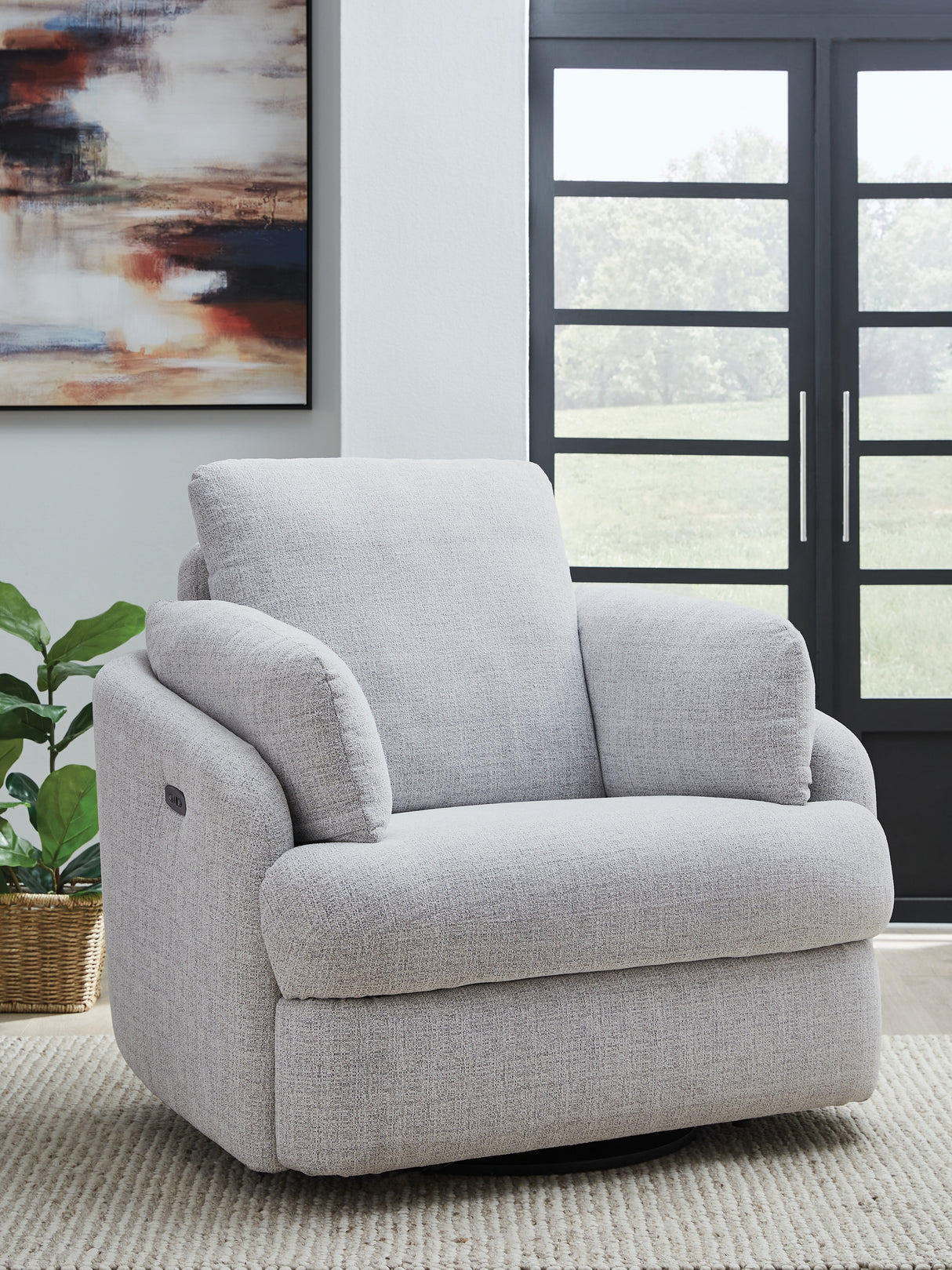 Furniture City Slidell - Ashley Furniture - Alainmont Next-Gen Nuvella Swivel Power Recliner - Swivel Power Recliner / Stone - A3000739