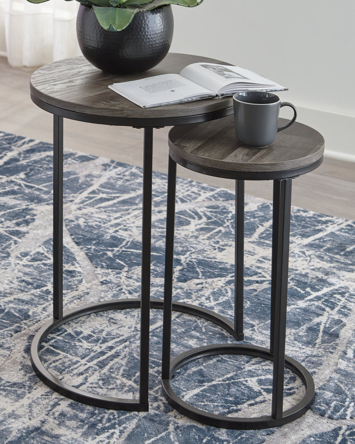 Furniture City Slidell - Ashley Furniture - Briarsboro Accent Table (Set of 2) - Accent Table Set (Set of 2) / Black/Gray - A4000231
