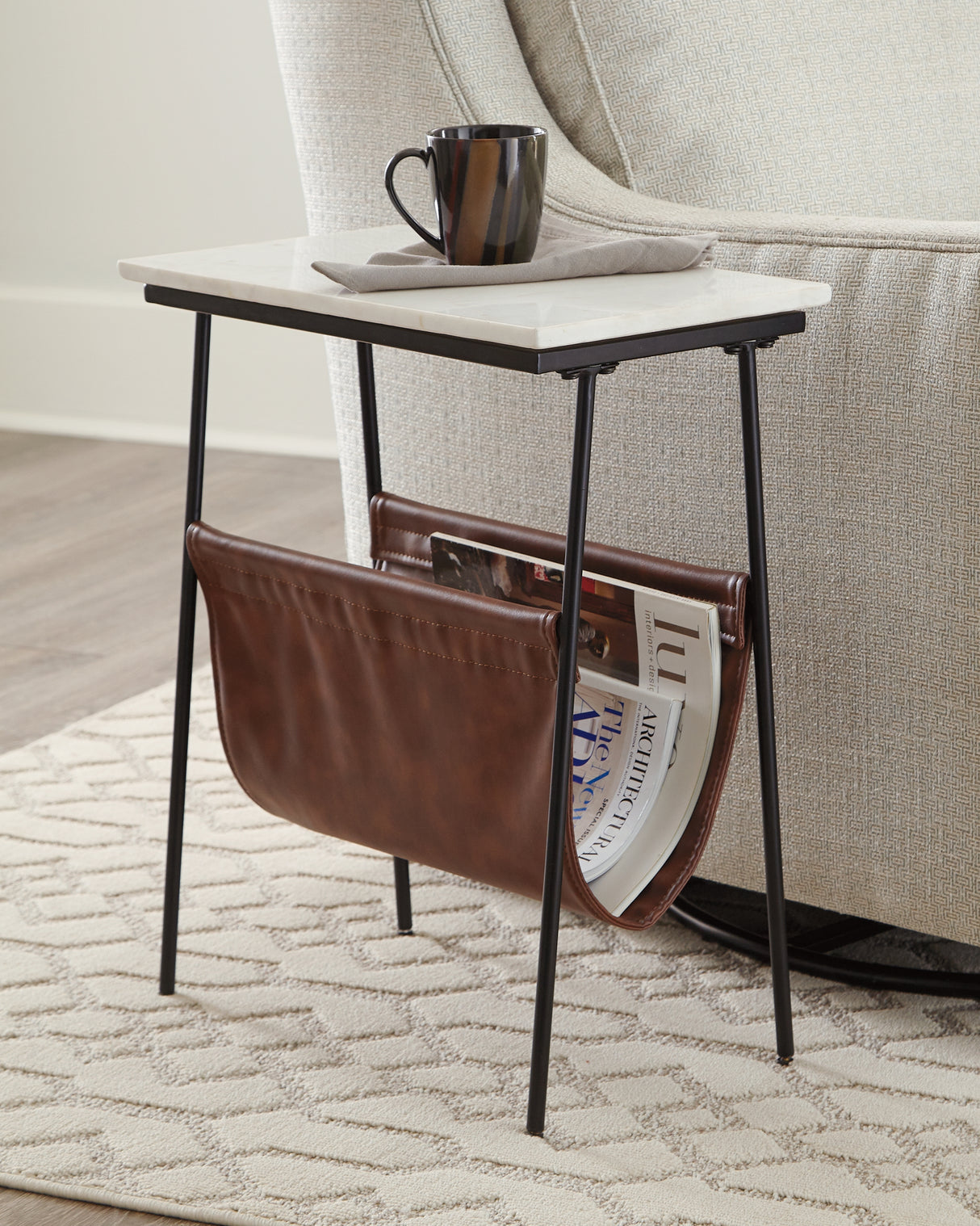 Furniture City Slidell - Ashley Furniture - Etanbury Accent Table - Accent Table / Brown/Black/White - A4000254