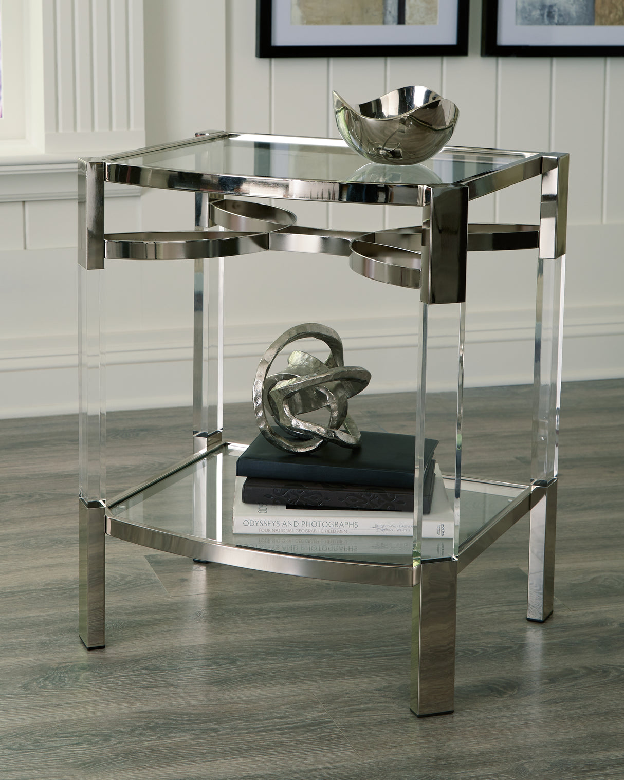 Furniture City Slidell - Ashley Furniture - Chaseton Accent Table - Accent Table / Clear/Silver Finish - A4000334