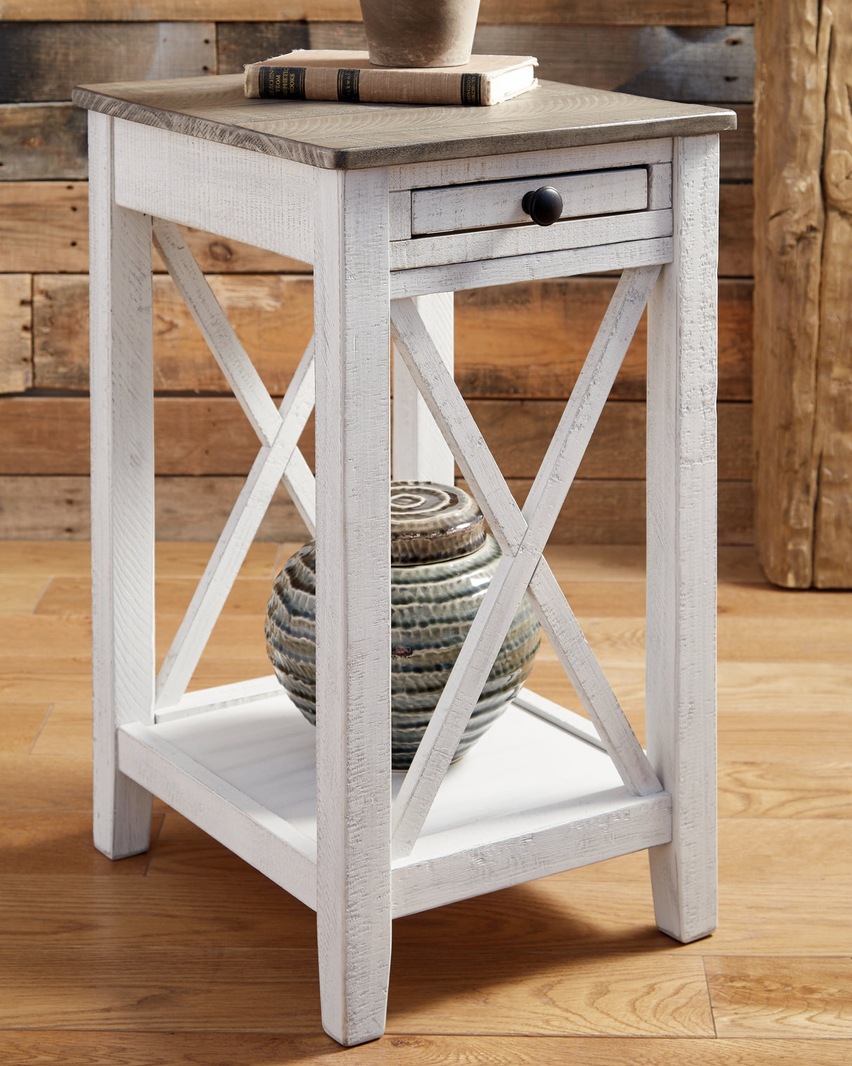 Furniture City Slidell - Ashley Furniture - Adalane Accent Table - Accent Table / White/Gray - A4000374