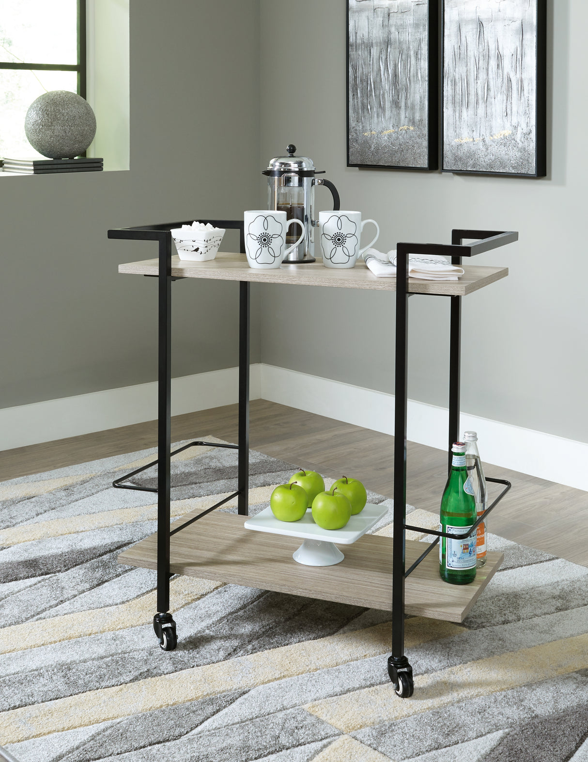 Furniture City Slidell - Ashley Furniture - Waylowe Bar Cart - Bar Cart / Brown/Black - A4000389