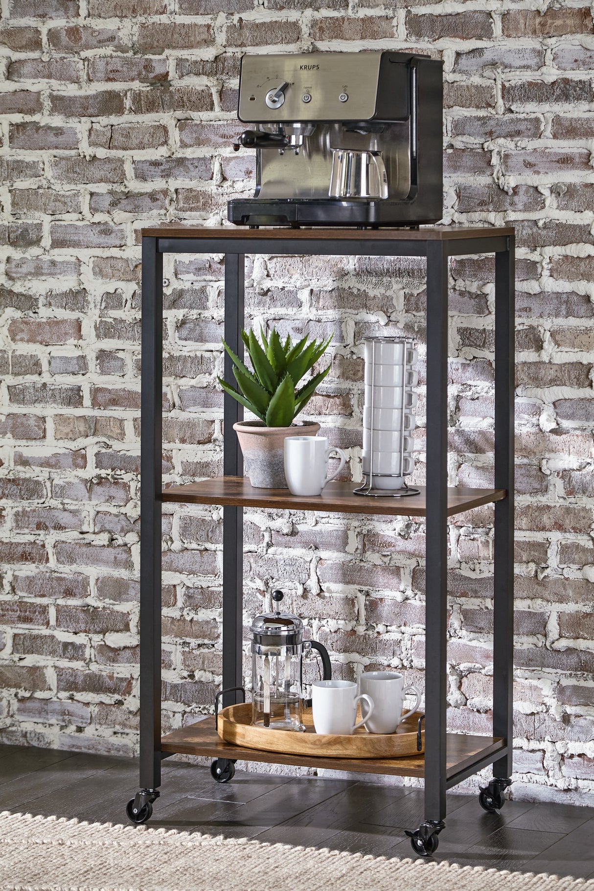 Furniture City Slidell - Ashley Furniture - Bevinfield Bar Cart - Bar Cart / Brown/Black - A4000394