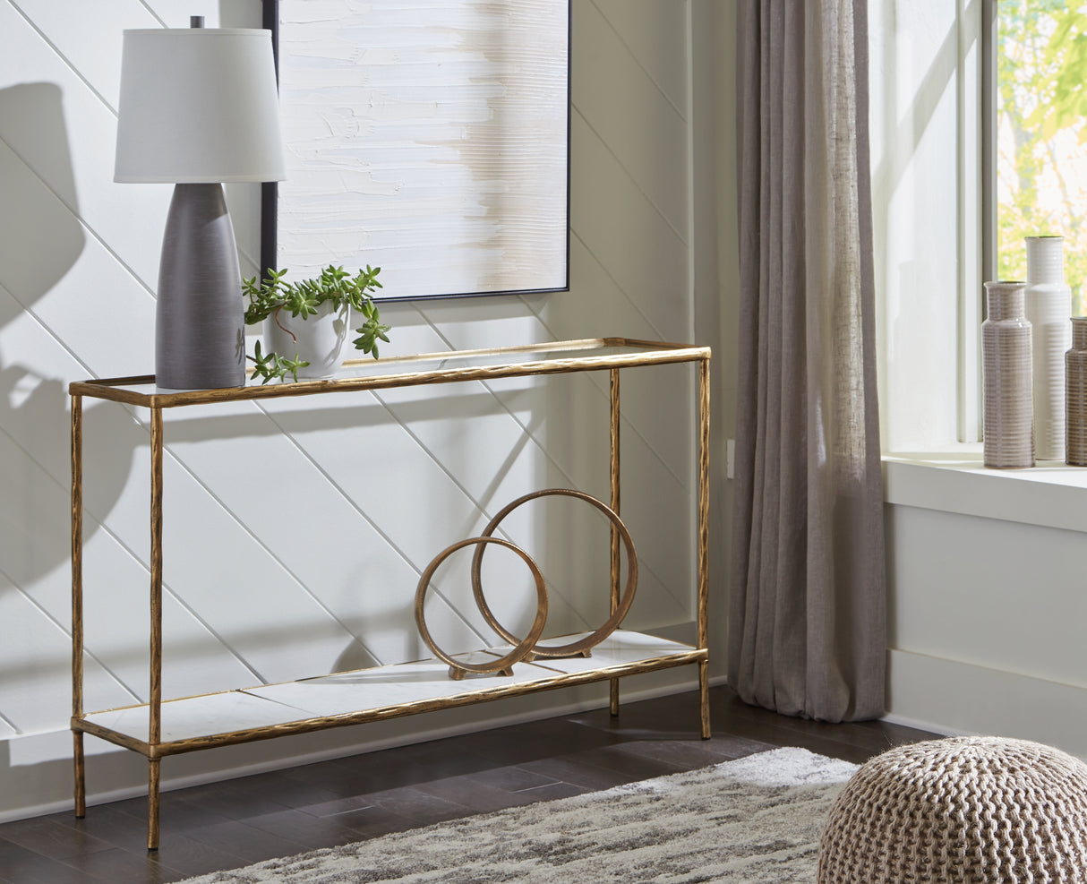 Furniture City Slidell - Ashley Furniture - Ryandale Console Sofa Table - Console Sofa Table / Antique Brass Finish - A4000443